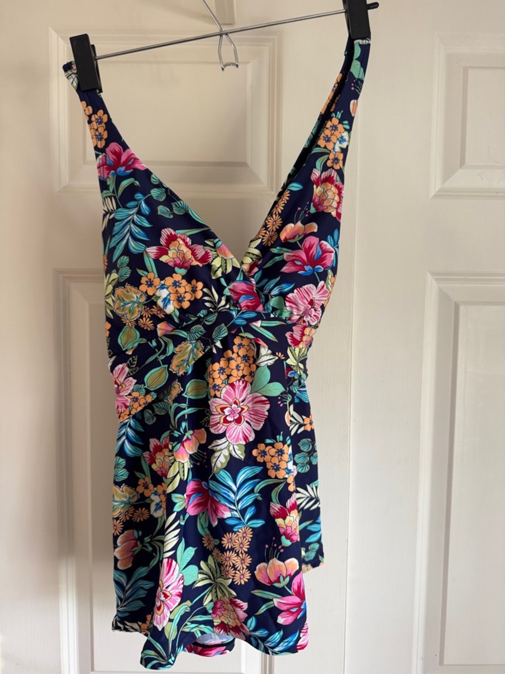 croft & barrow Navy Floral One-Piece Swimsuit